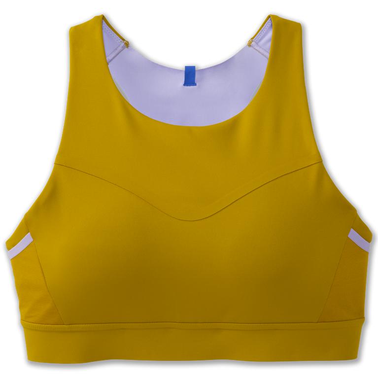 Brooks Women's Drive 3 Pocket Running Bra - Golden Hour/Violet Dash/White/Blue (GXVJ98245)